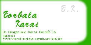 borbala karai business card